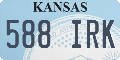 KS license plate 588IRK