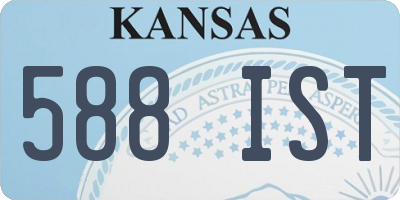 KS license plate 588IST