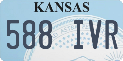 KS license plate 588IVR