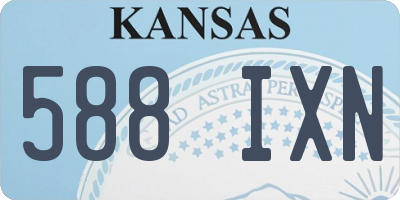 KS license plate 588IXN
