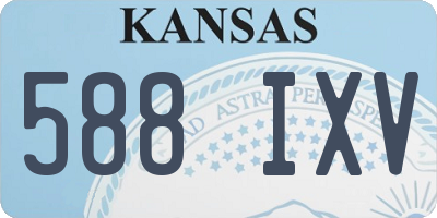 KS license plate 588IXV
