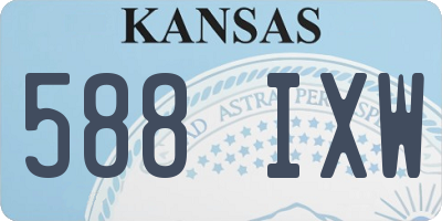 KS license plate 588IXW