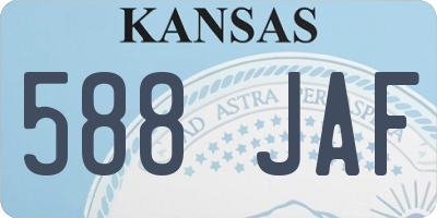 KS license plate 588JAF