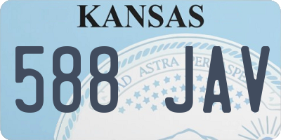 KS license plate 588JAV