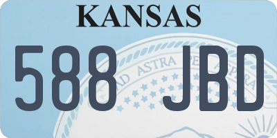 KS license plate 588JBD