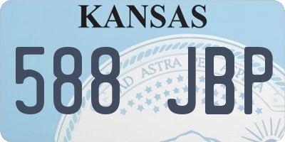 KS license plate 588JBP