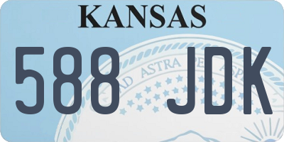 KS license plate 588JDK