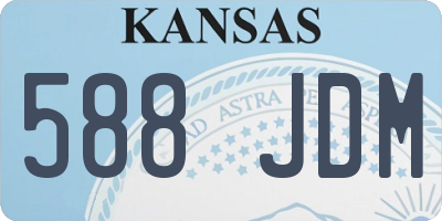 KS license plate 588JDM