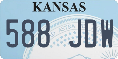 KS license plate 588JDW