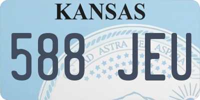 KS license plate 588JEU