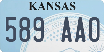 KS license plate 589AAO