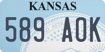 KS license plate 589AOK