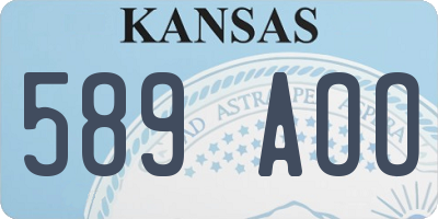 KS license plate 589AOO