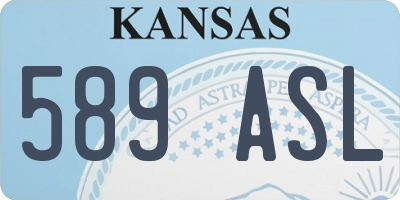 KS license plate 589ASL