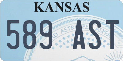 KS license plate 589AST