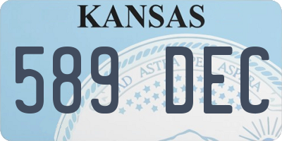 KS license plate 589DEC