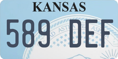 KS license plate 589DEF