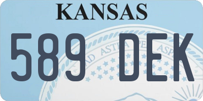 KS license plate 589DEK