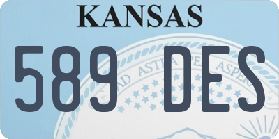 KS license plate 589DES