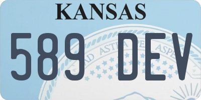 KS license plate 589DEV