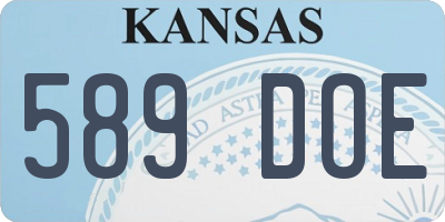 KS license plate 589DOE