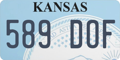 KS license plate 589DOF