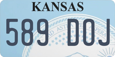 KS license plate 589DOJ