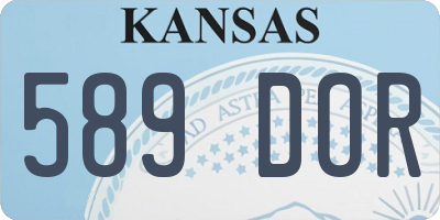 KS license plate 589DOR