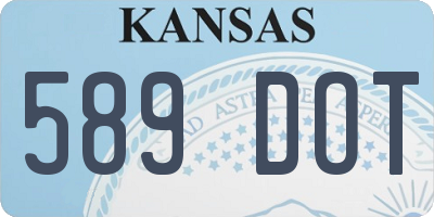 KS license plate 589DOT