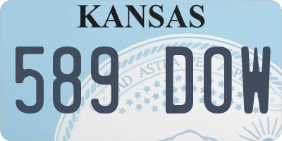 KS license plate 589DOW
