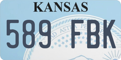 KS license plate 589FBK