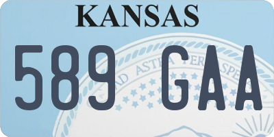 KS license plate 589GAA