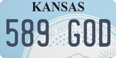 KS license plate 589GOD