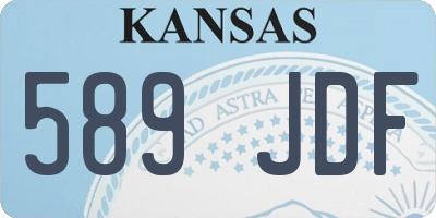 KS license plate 589JDF