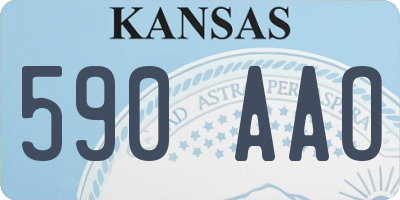 KS license plate 590AAO