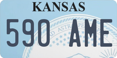 KS license plate 590AME