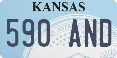KS license plate 590AND