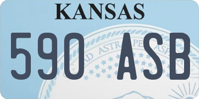 KS license plate 590ASB