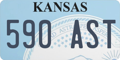 KS license plate 590AST