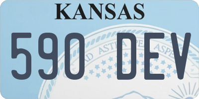 KS license plate 590DEV