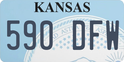 KS license plate 590DFW
