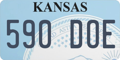 KS license plate 590DOE