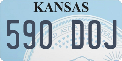 KS license plate 590DOJ