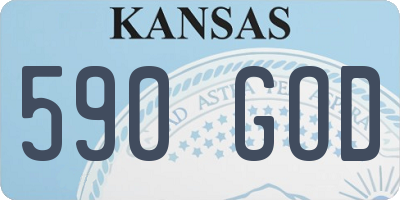KS license plate 590GOD