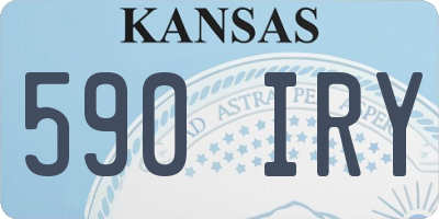 KS license plate 590IRY