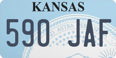 KS license plate 590JAF