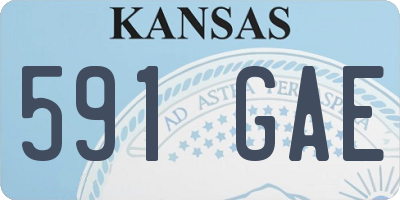 KS license plate 591GAE