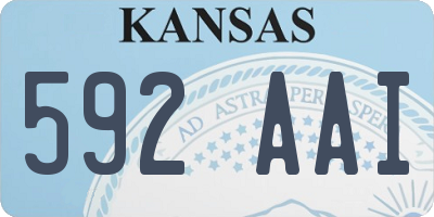 KS license plate 592AAI