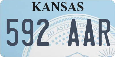 KS license plate 592AAR