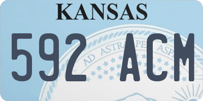 KS license plate 592ACM